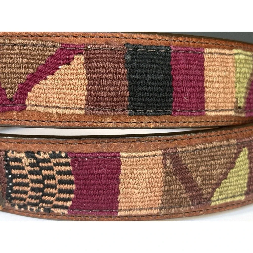 Orvis American Bison Brown Leather Belt Buffalo Nickel Sz 42 USA Southwestern